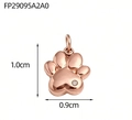 Polished rose gold cat paw pendant with sparkling zircon accent for jewelry sets - Rose Gold - (hanging Band In The Middle)