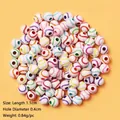 Acrylic baseball beads with colorful stitching for handmade DIY jewelry bracelets - Multicolor Baseball 100Pcs