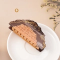 Pill-shaped hair claw with waffle and chocolate pattern in brown and cream acetate - Waffle Chocolate Style (H1384)