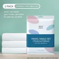 Single bed disposable bedding set with 160x200cm sheet and 190x220cm duvet cover - Standard Single 3-Piece Set