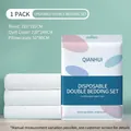Disposable 4-piece travel bedding set for double bed with thick honeycomb texture - Standard Double 4-Piece Set