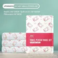 Thickened disposable single bedding set with cute pink rabbit print for travel use - Printed Single 3-Piece Set