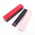 Lattice textured jewelry gift boxes for necklaces with plush lining in multiple colors - 4X21X2.2cm / Diamond Pattern Pink