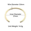 Brazalete abierto bañado en oro de 18K con diseño ondulado y acabado pulido minimalista - Estilo 4 Brazalete Liso-Oro