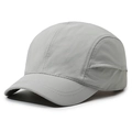 Light grey quick-dry ripstop short brim baseball cap with 5-panel structure design - Adjustable / Light Gray
