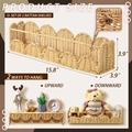 2-pack fan-shaped woven rattan wall baskets with wavy edges and dimensions info - PE Rattan Hanging Rack 40x10x10CM