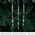 Medium crown icicle pendant, 180mm acrylic transparent Christmas ornament, 50-piece pack - 180mm Medium Crown Icicle
