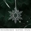 Lot de 50 flocons de neige en acrylique pour sapin de Noël, dimensions 83x4,8mm - Flocon de Neige 83mm (50 Pièces/Paquet)