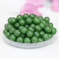 Polished Hetian jasper color round beads with holes for DIY jewelry making and crafts - Hetian Jade Color / 8mm