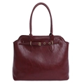 Grand sac cabas bordeaux rétro avec boucle dorée élégante en forme de G - Grande Taille Rouge