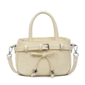Cream white crossbody bag with bow decoration and star pendant in a textured finish - Yellow