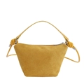 Bolso de ante amarillo con detalle de nudo y diseño elegante de asa superior - Amarillo
