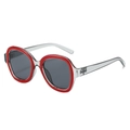 Occhiali da sole aviator retrò oversize con montura trasparente rossa e lenti scure - Montatura Rosso Grigio Lenti Nero Grigio
