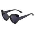 Gafas de sol de ojo de gato con montura gris oscuro translúcido y lentes negras - Montura Negra Lente Gris