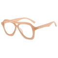 Classic double-bridge oversized aviator sunglasses in translucent pink frame - Jelly Tea Frame
