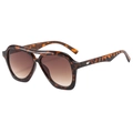 Occhiali da sole aviator classici a doppio ponte con montatura tartarugata e lenti sfumate - Montatura Leopardata Lenti Sfumate Tè