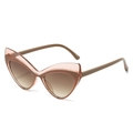 Lunettes de soleil œil de chat modernes avec monture bicolore marron rose et dégradé - Monture Café Verres Thé