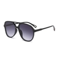 Occhiali da sole aviator classici con montatura nera e lenti viola sfumate - Montatura Nera Lente Grigia Sfumata