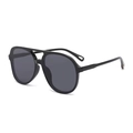 Occhiali da sole aviator classici a doppio ponte con montatura nera e lenti grigie - Montatura Nera Lenti Grigio Nero