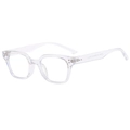 Retro transparent square anti-blue light glasses with rivets and CE markings - Bright Transparent (C05)