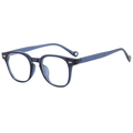 Occhiali anti-luce blu trasparenti blu con montatura rétro minimalista per uomo e donna - Stile Quadrato (C03) / Blu Profondo