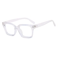 Classic transparent square eyeglass frames with rivet details and grooved design - Transparent Frame