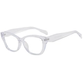 Cat-eye transparent eyewear frame with anti-blue light lenses and retro stylish design - Bright Transparent (C05)