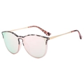 Fashion oversized butterfly sunglasses with pink frames and gold metal temples - Tortoise Pink Frame Pink Mirror