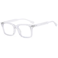 Transparente quadratische Brille im minimalistischen Design und Vintage-Studentenstil - Glänzendes Transparent C05