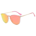 Fashionable aviator sunglasses with transparent frames and orange gradient mirror lenses - Transparent Pink Frame Red Mirror