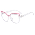 Klassieke blauwlichtfilter bril met transparant cat-eye montuur en roze accenten - Transparant Roze