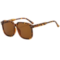 Stylish oversized square tortoiseshell sunglasses with brown lenses and stud detail - Metal Hinge / Tortoise Frame Tea Lens
