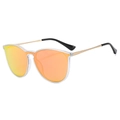 Occhiali da sole aviator alla moda con lenti sfumate arancioni e montatura chiara - Montatura Nera Trasparente Specchio Rosso