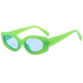 Occhiali da sole ovali vintage verde gelatina con lenti azzurre in stile street - Regolare / Verde Gelatina