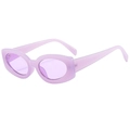 Vintage lavender oval cat-eye sunglasses with translucent frame for women in 45-degree view - Jelly Purple (C05)