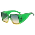 Lunettes de soleil carrées oversize avec monture verte transparente et verres dégradés - Monture Vert Jaune Verres Vert Jaune