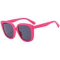 Occhiali da sole quadrati oversize Y2K rosa confetto con lenti grigio scuro alla moda - Montatura Rosa Rossa Lenti Grigie