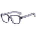 Stilvolle grauviolette eckige Brille mit Metallnieten im trendigen Streetstyle-Look - Transparent Grau Klare Anti-Blaulicht Gläser