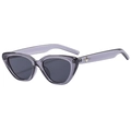 Gafas de sol ojo de gato vintage con detalles de estrellas y montura gris púrpura - Montura Gris / Lentes Gris Negro