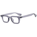Lunettes de soleil carrées modernes en gris-violet translucide avec monture en résine - D03 Z-2 / C6 Gris Transparent Anti-Lumière Bleue