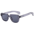 Occhiali da sole quadrati alla moda in grigio traslucido con lenti grigio scuro - Montatura Grigio Trasparente & Lenti Grigie
