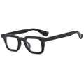 Lunettes de soleil futuristes à monture carrée noire épaisse et style punk rock - D03 Z-2 / C7 Noir Brillant Anti-Lumière Bleue