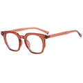 Occhiali retrò anti-luce blu arancio ambra trasparente con dettagli rivetti argento - Rosa Chiaro C03