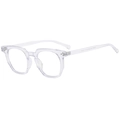 Classic transparent polygonal anti-blue light glasses with stylish silver rivets - Transparent Frame