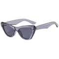 Gafas de sol cat-eye gris púrpura traslúcidas con lentes grises y detalles plateados - Montura Gris / Lentes Gris Negro