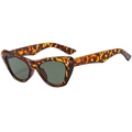 Gafas de sol ojo de gato de carey con lentes oscuras y detalles metálicos - Marco de Carey Lentes Verdes