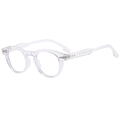 Retro oval transparent frame glasses with vintage studs and high-transparency finish - Bright Transparent Clear Lens Anti-blue Light (C07)