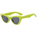 Vintage cat-eye blue light blocking glasses in vibrant neon green with dark lenses - Grass Green Frame Grey Lens (C5)