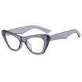 Occhiali da sole cat-eye rétro in resina grigia trasparente con rivetti in metallo - Montatura Grigio Trans Lente Chiara (C7)