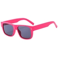 Klassische hellrosa rechteckige Sonnenbrille mit dunklen Gläsern und Silbernieten - Rosenroter Rahmen Graue Gläser